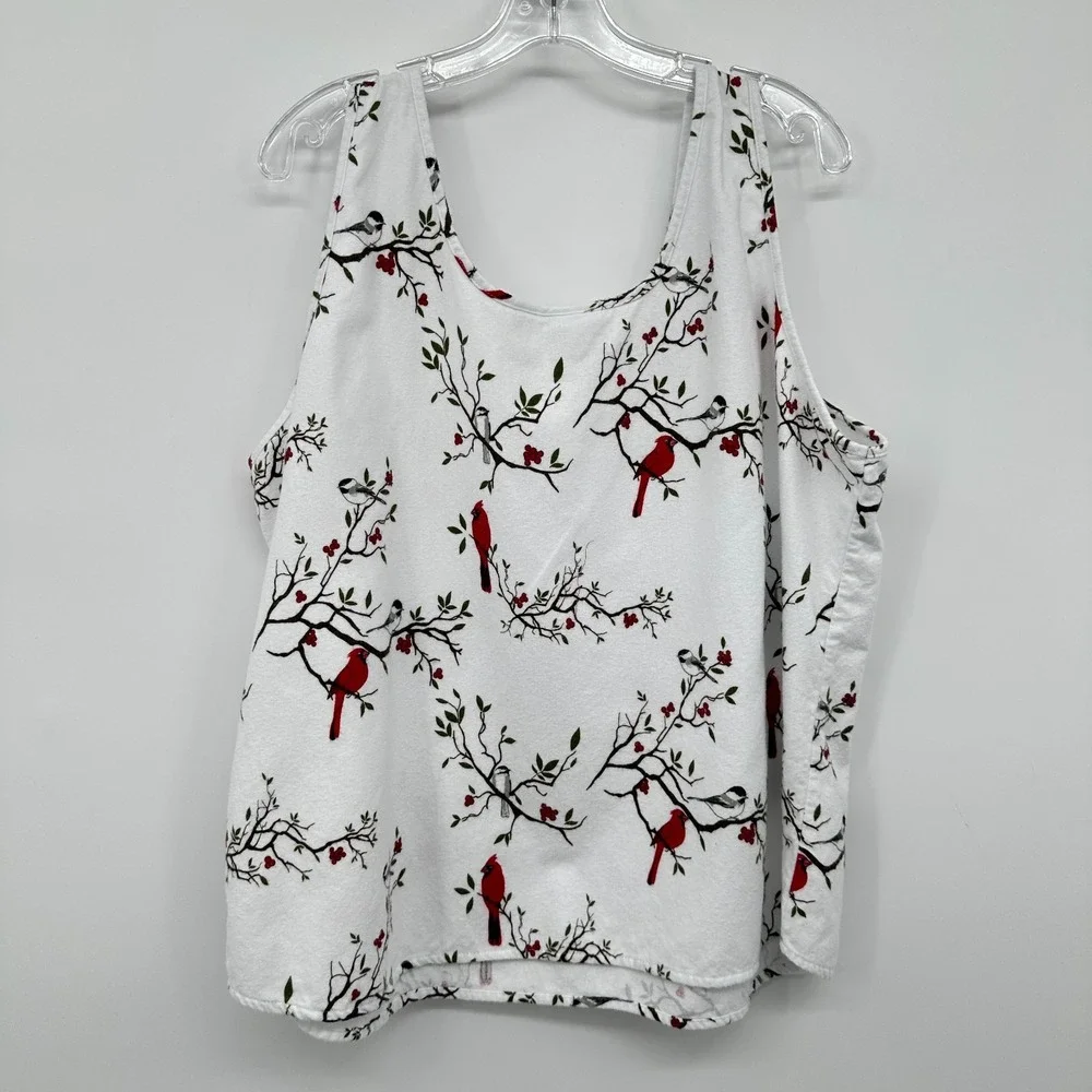 Vermont County Store Flannel Pajamas Size XL 1X‎ Birds 3 Piece Set Snow Cardinal